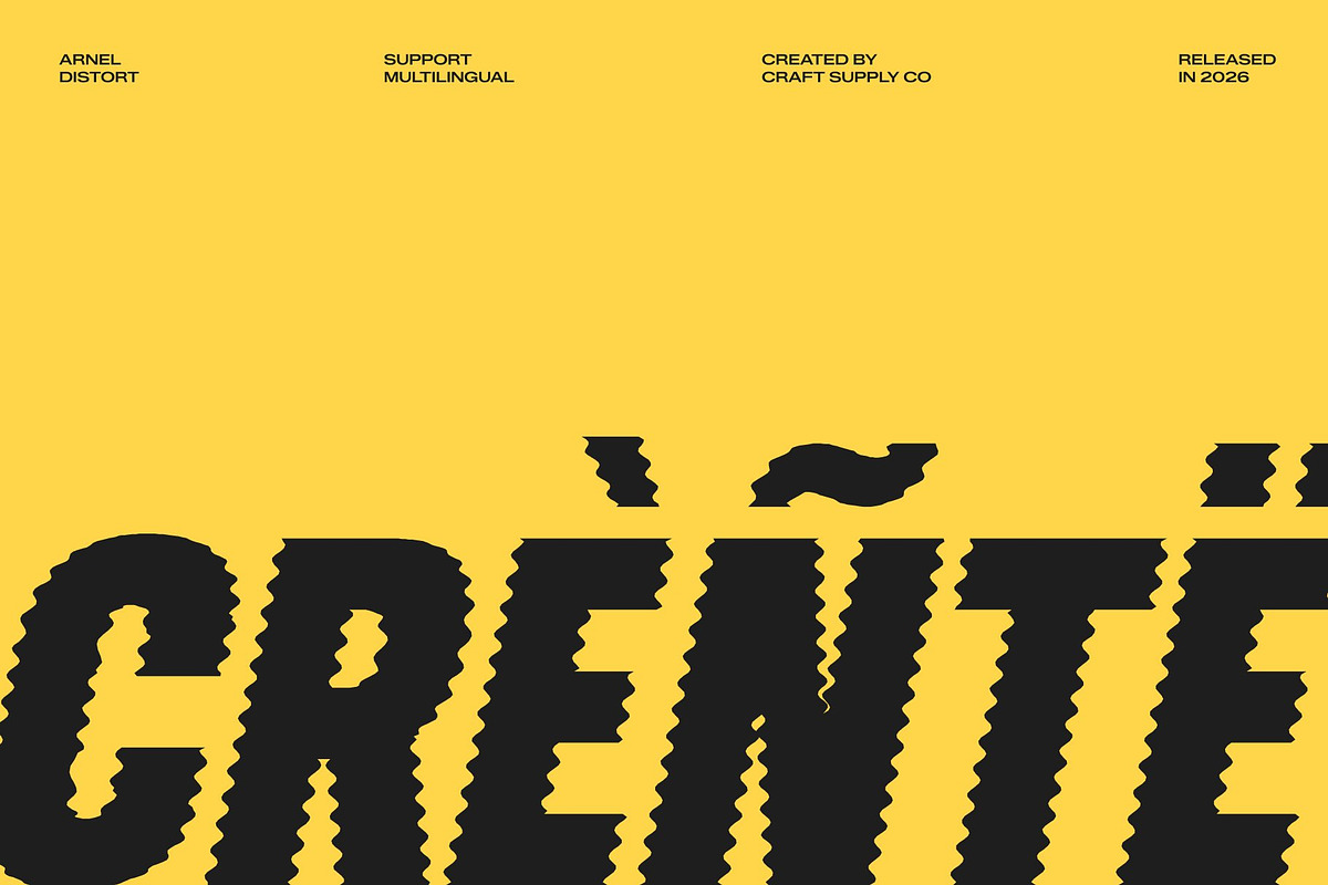 Arnel Distort, a Sans Serif Font by Craft Supply Co. (Photo 7 of 8)