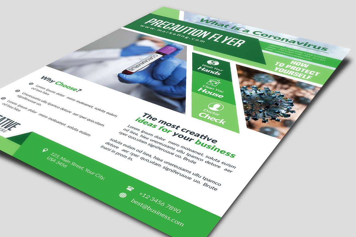 Precaution Flyer Template, a Flyer Template by AfzaalGraphics