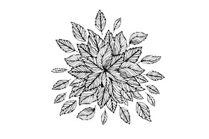 monochrome abstract tree leaves for, an Illustration by Nenahliadava Design