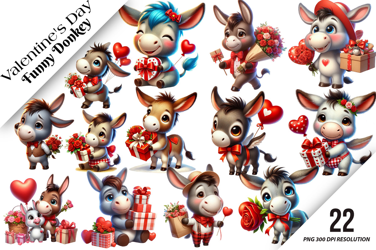 Valentine's Day Funny Donkey Sublima, an Illustration by DreamArtGraphic (Photo 1 of 6)