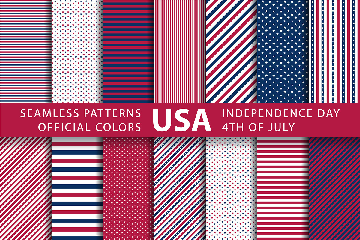 USA Independence Day Patterns, a Pattern Graphic by Plaid4You (Photo 1 of 4)