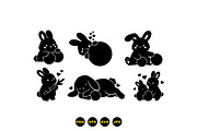 Cute Bunny SVG Clipart Set, an Illustration by designvectx (Thumbnail 2 of 3)