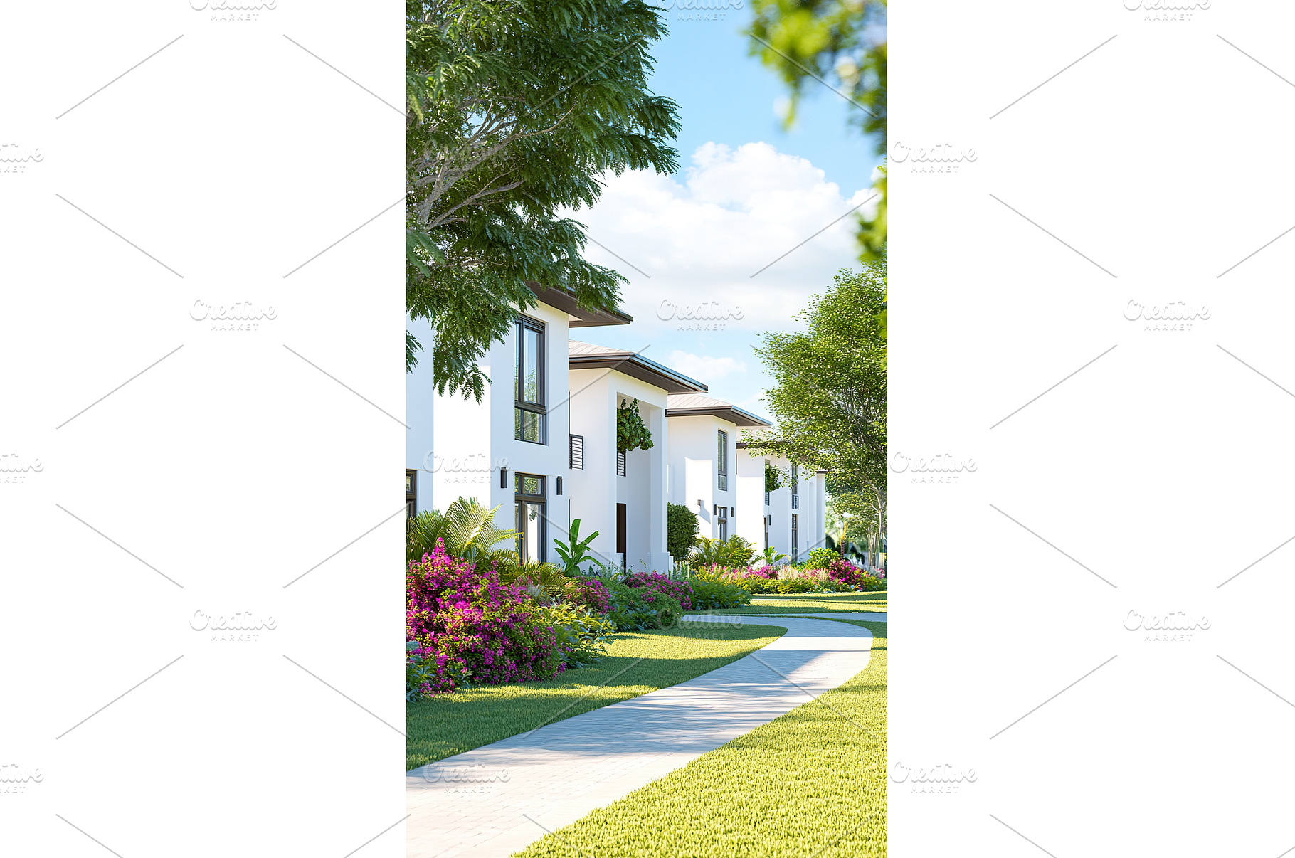 Modern residential buildings amidst, an Architecture Photo by Lermont51