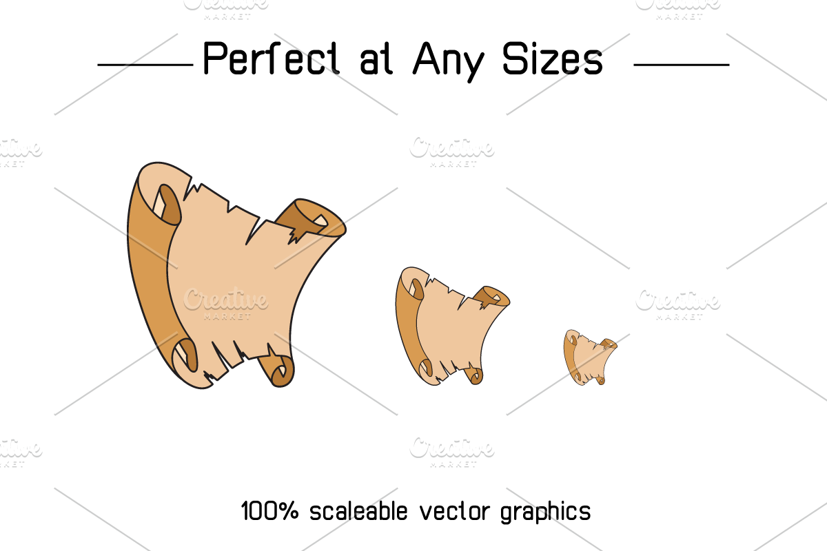 Parchment Paper Scroll Sheets Set, an Education Illustration by Designfour (Photo 2 of 6)