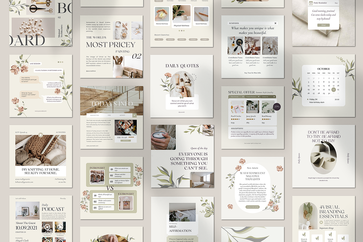 Instagram for Coach Botanical, a Social Media Template by Analogi Studio (Photo 5 of 30)