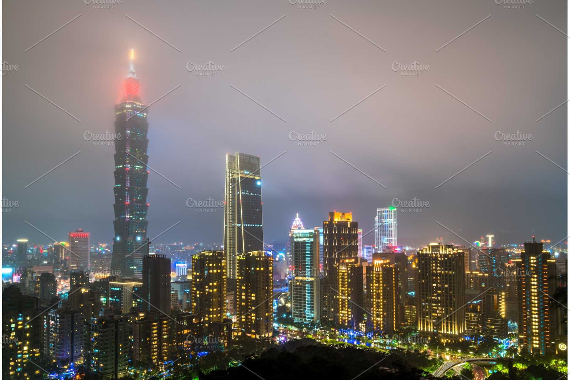 Taipei skyline at night taiwan the containing taiwan, taipei, and china, an Architecture Photo by Leonid Andronov