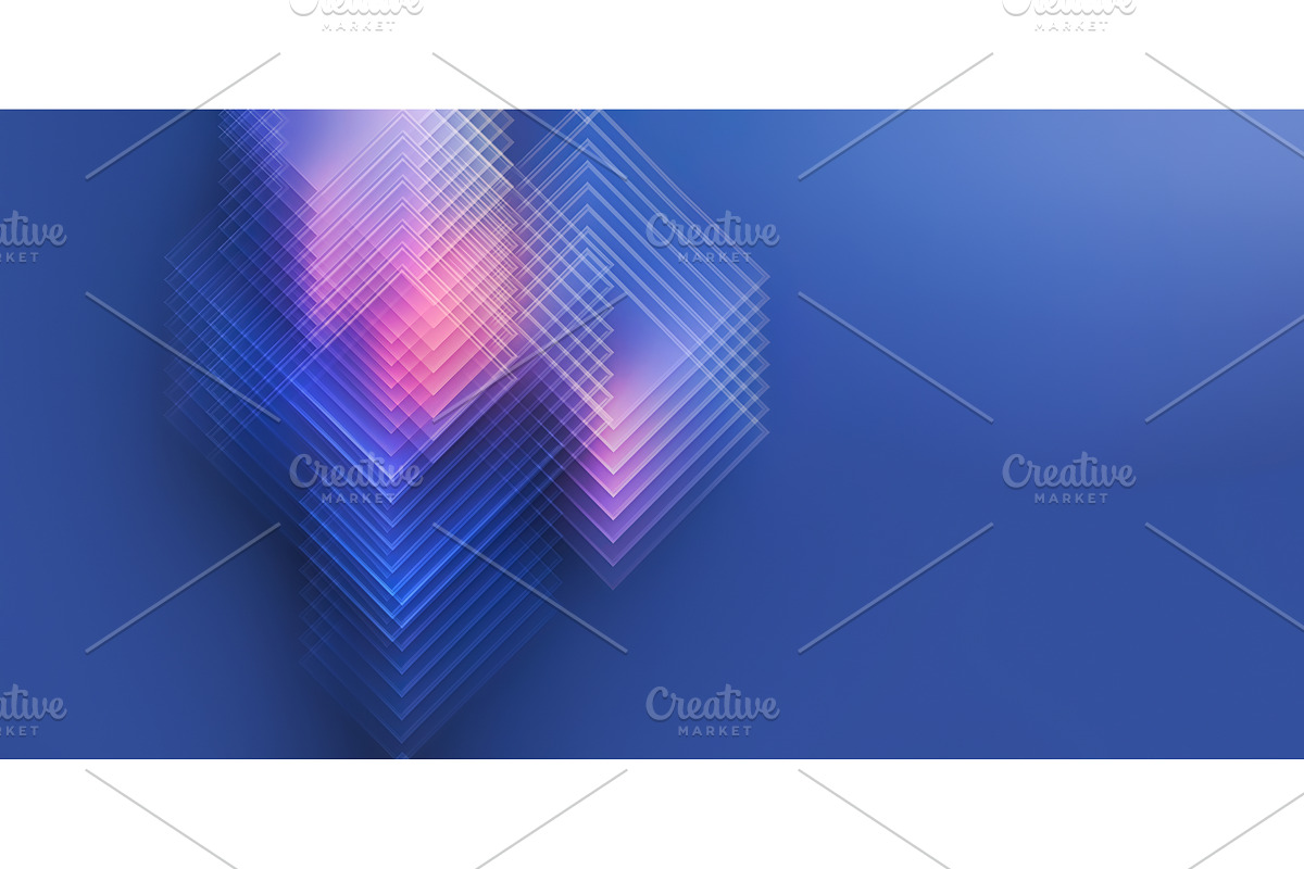 Vibrant Blue & Pink Geometric, an Illustration by BazziBa♥