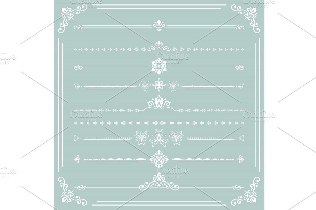 Vintage Big Set of Horizonyal Vector, a Decorative Illustration by FineArtStudio (Photo 1 of 3)