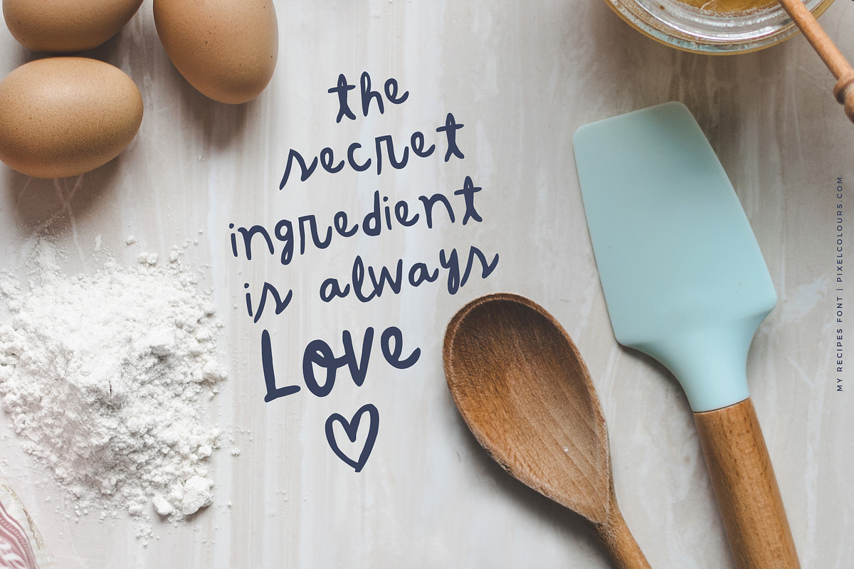 My Recipes Cute Script Font + Graphics preview 5