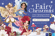 Fairy Christmas-Winter Illustrations, a Seasonal Illustration by Pretty Little Lines (Thumbnail 1 of 16)