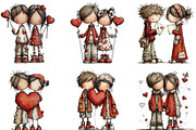 Romantic Valentine Couple Clipart, an Illustration by CraftArtStudio (Thumbnail 5 of 6)