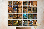 Hindu Mythology Temple Backdrops, a Decorative Illustration by ThatsDesignArt (Thumbnail 4 of 14)