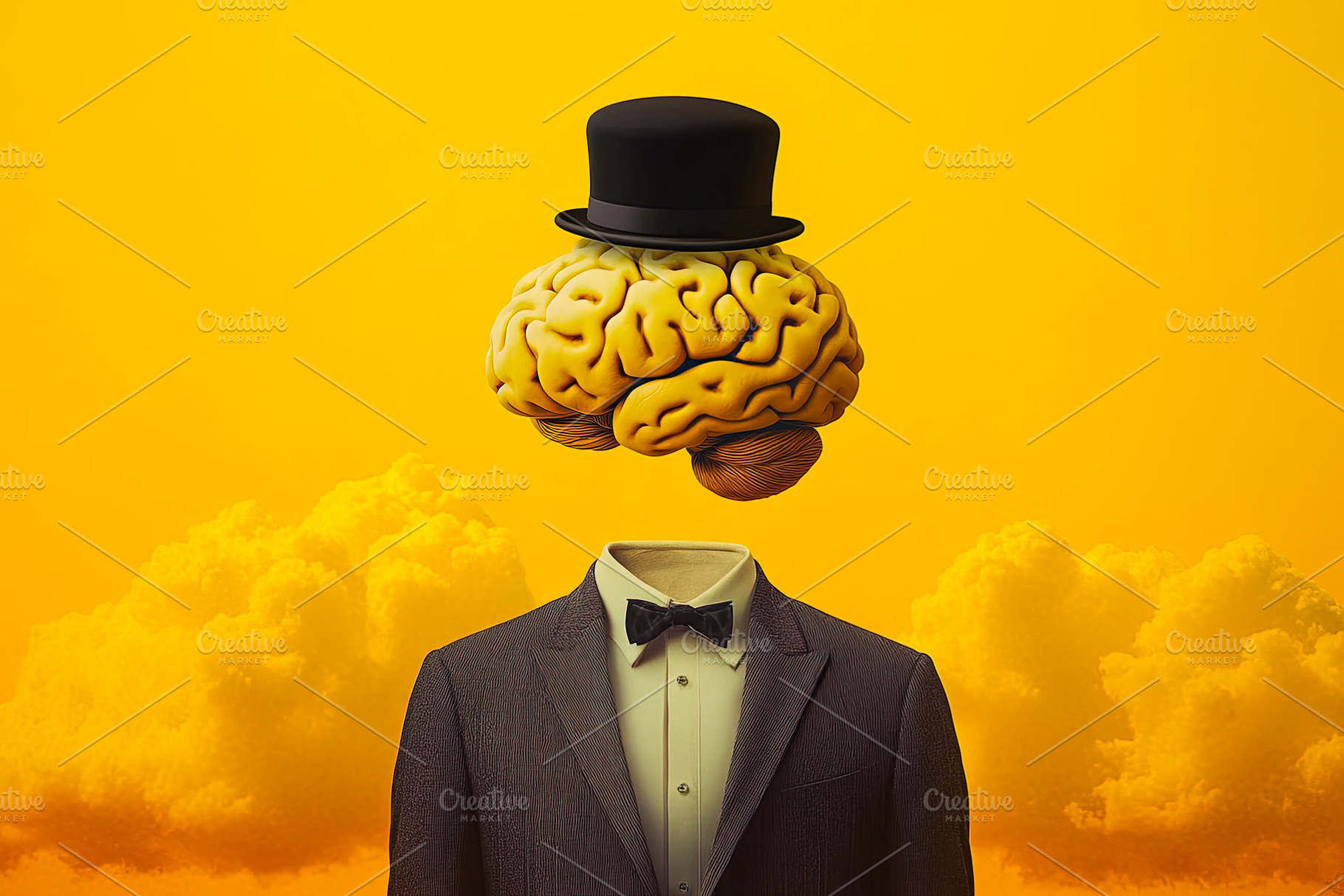 Brain in a Suit with Top Hat, a Business Photo by Ales Munt