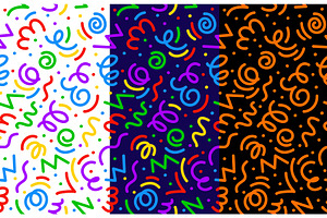 Kids holiday squiggle line pattern, a Decorative Illustration by Vector Tradition
