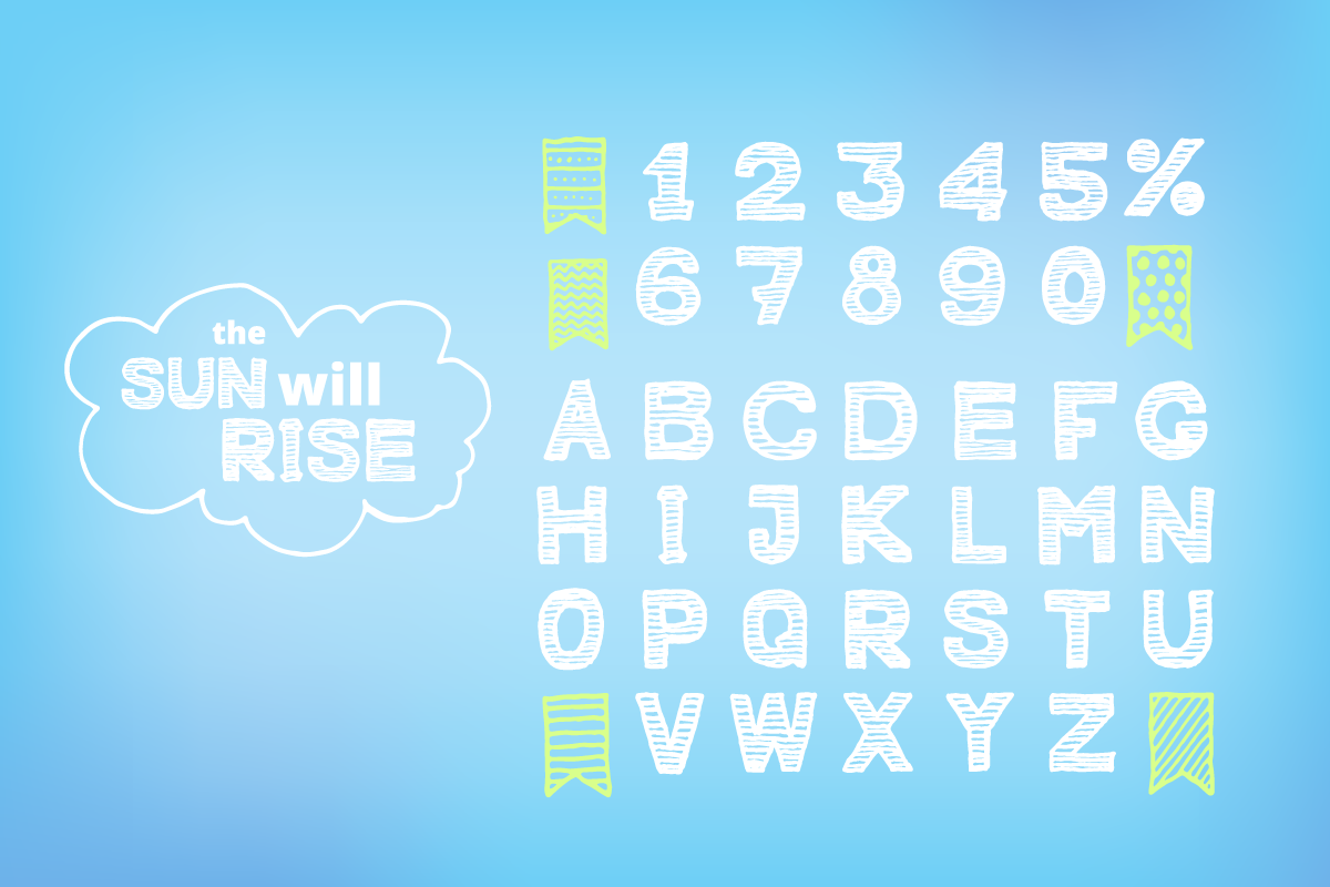 Striped alphabet & numbers preview 2