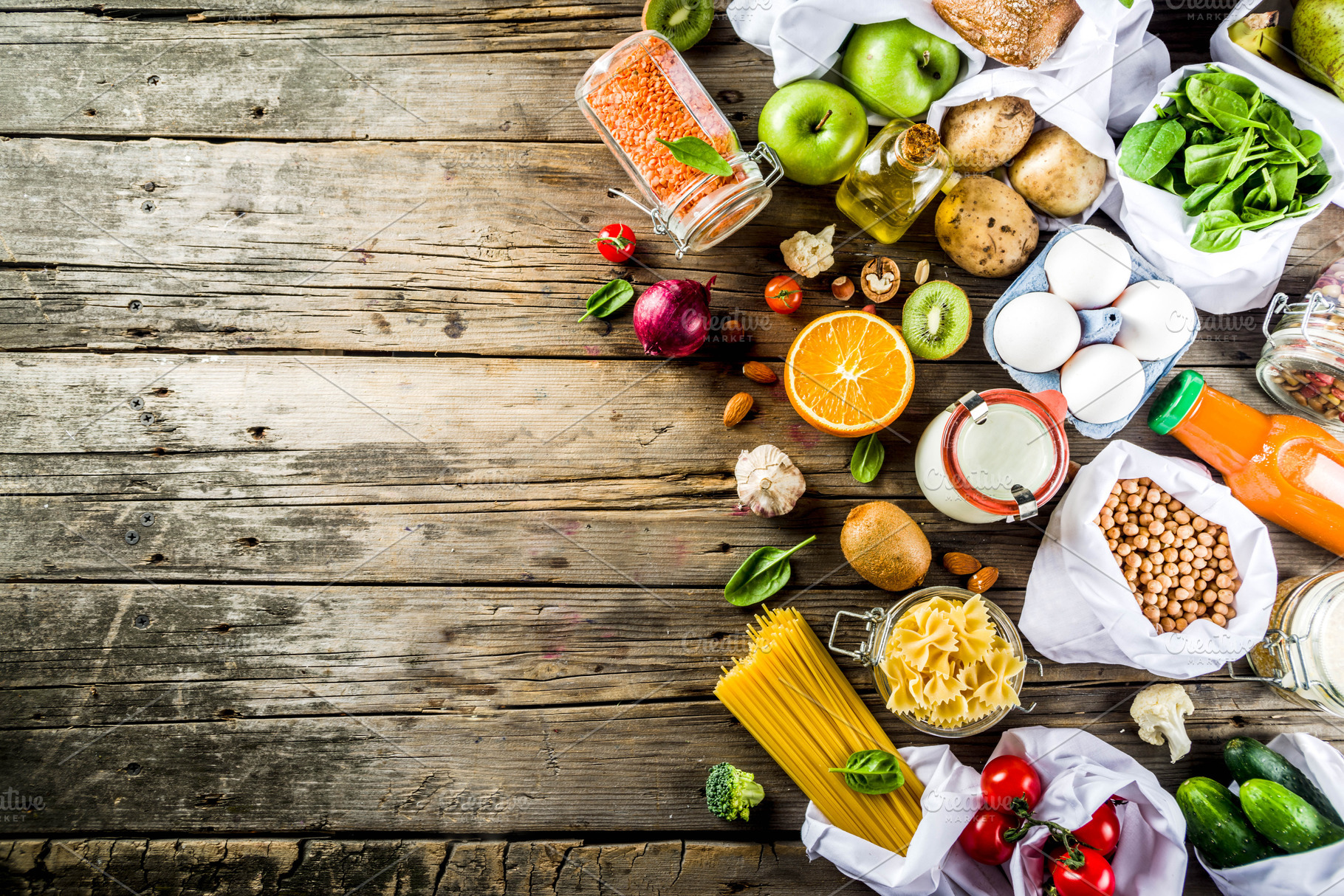 Zero waste shopping concept stock photo containing bag and mushrooms, a Food & Drink Photo by Rimma