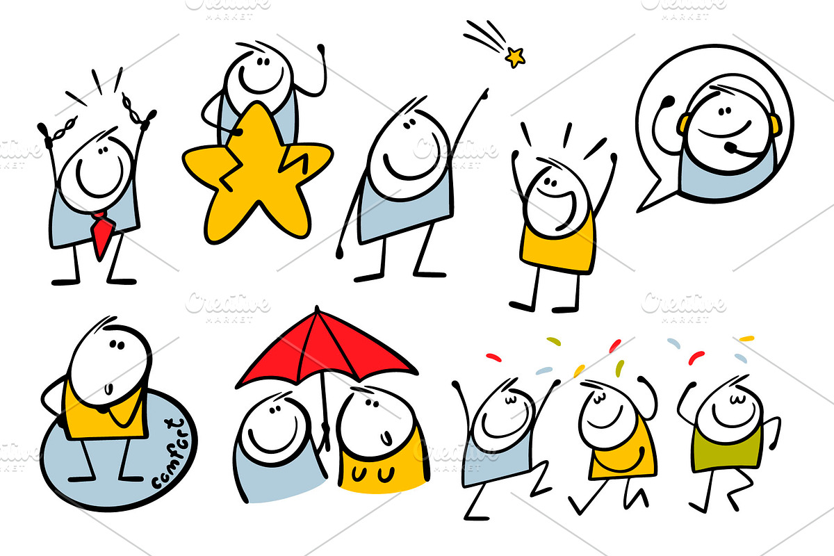 Cartoon positive emotions set 1., an Illustration by eka panova (Photo 4 of 7)