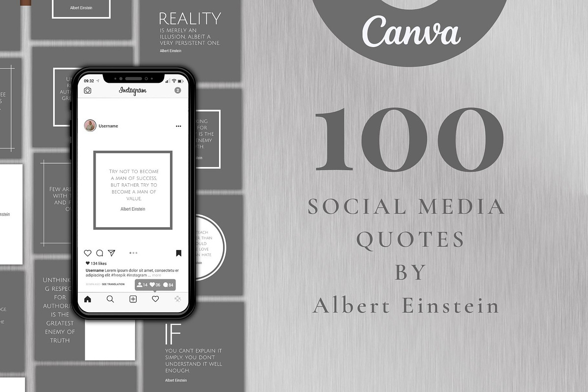Animated Albert Einstein Quotes, a Social Media Template by Graphicspixel (Photo 2 of 4)