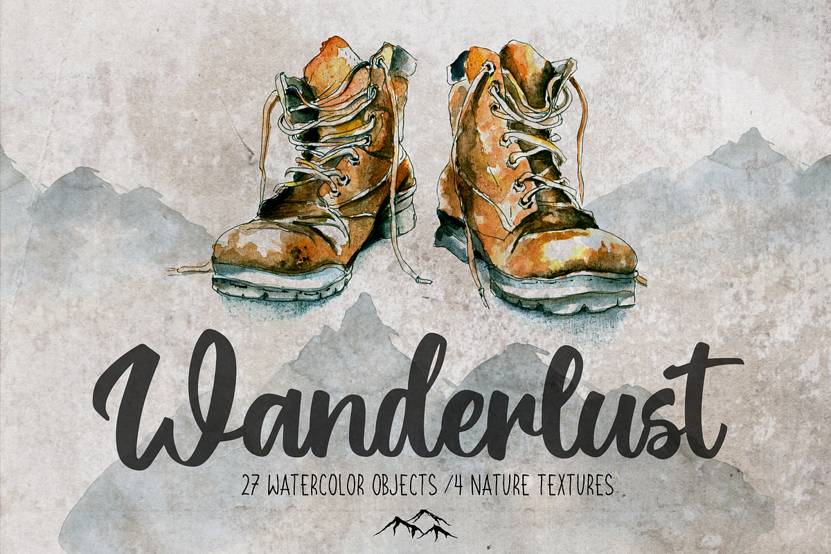 Wanderlust. Watercolor set., a Sport Illustration by iri-illustration (Photo 1 of 11)