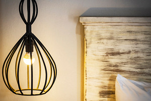 Hanging Bedside Lamp, an Architecture Photo by THP Creative