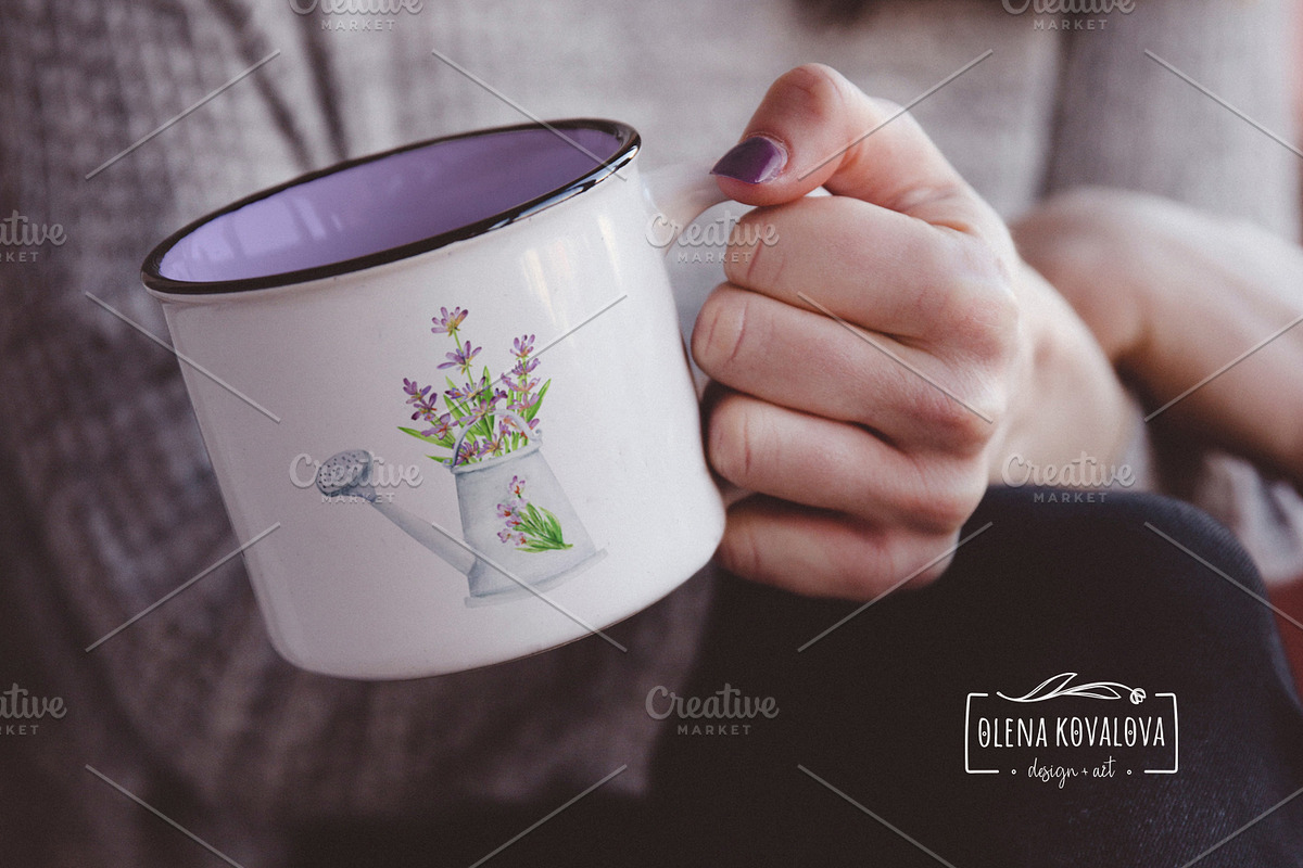 Lavender Watercolor Bundle, a Decorative Illustration by Olena Kovalova Design (Photo 3 of 11)