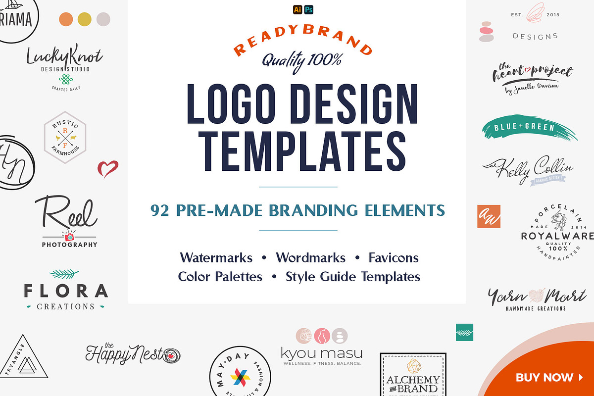 Logo Design Templates & Branding Kit, a Branding & Logo Template by Happy Monday Creative (Photo 1 of 6)