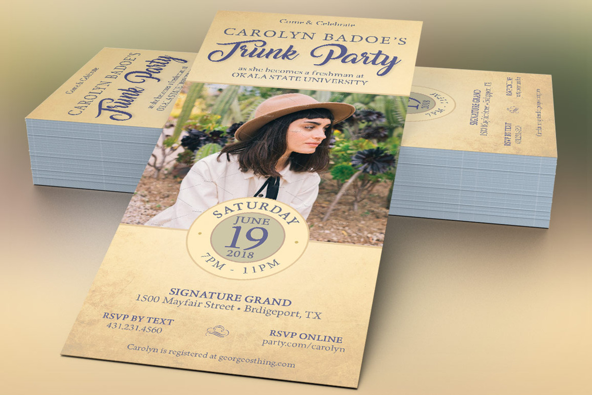 Retro Trunk Party Flyer Template, a Flyer Template by Godserv Designs (Photo 1 of 4)