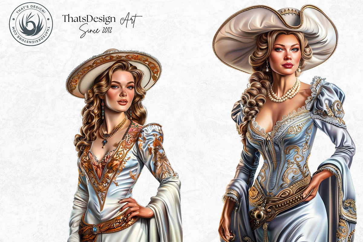 Southern Belle Cowgirls Clipart Set, a Person Illustration by ThatsDesign Art (Photo 10 of 10)