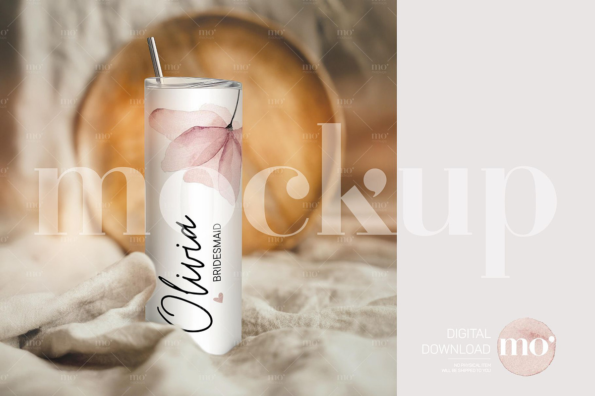 20oz Skinny Tumbler Mockup, a Cups & Container Mockup by MoMockups (Photo 4 of 4)