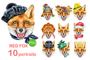 Watercolor red fox, an Animal Illustration by Watercolor fantasy (Thumbnail 1 of 5)