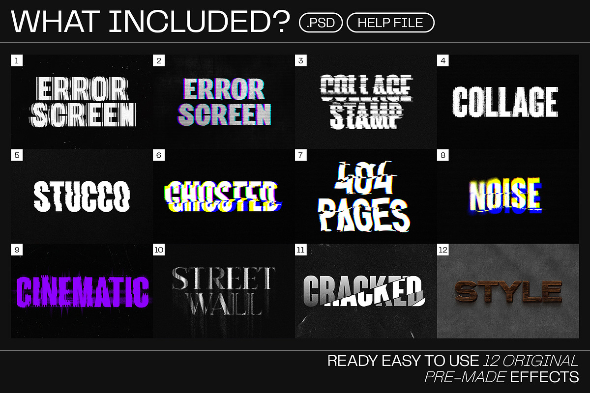 12 Text Effect Templates, a Layer Style Add-On by iDoodle Studio