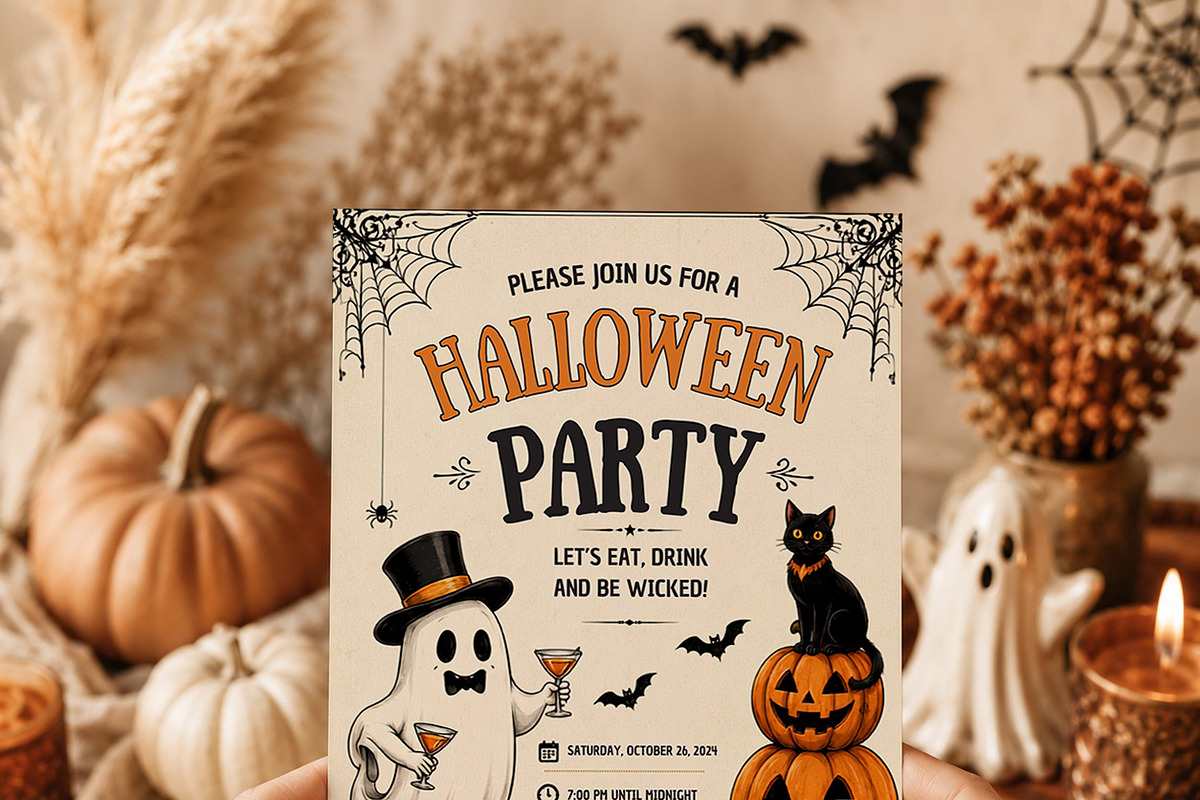 Vintage Halloween Party Invite, an Invitation Template by Arslan (Photo 2 of 5)