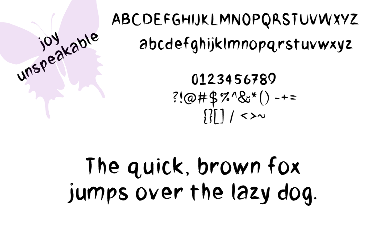 joy unspeakable- handwritten font preview 2