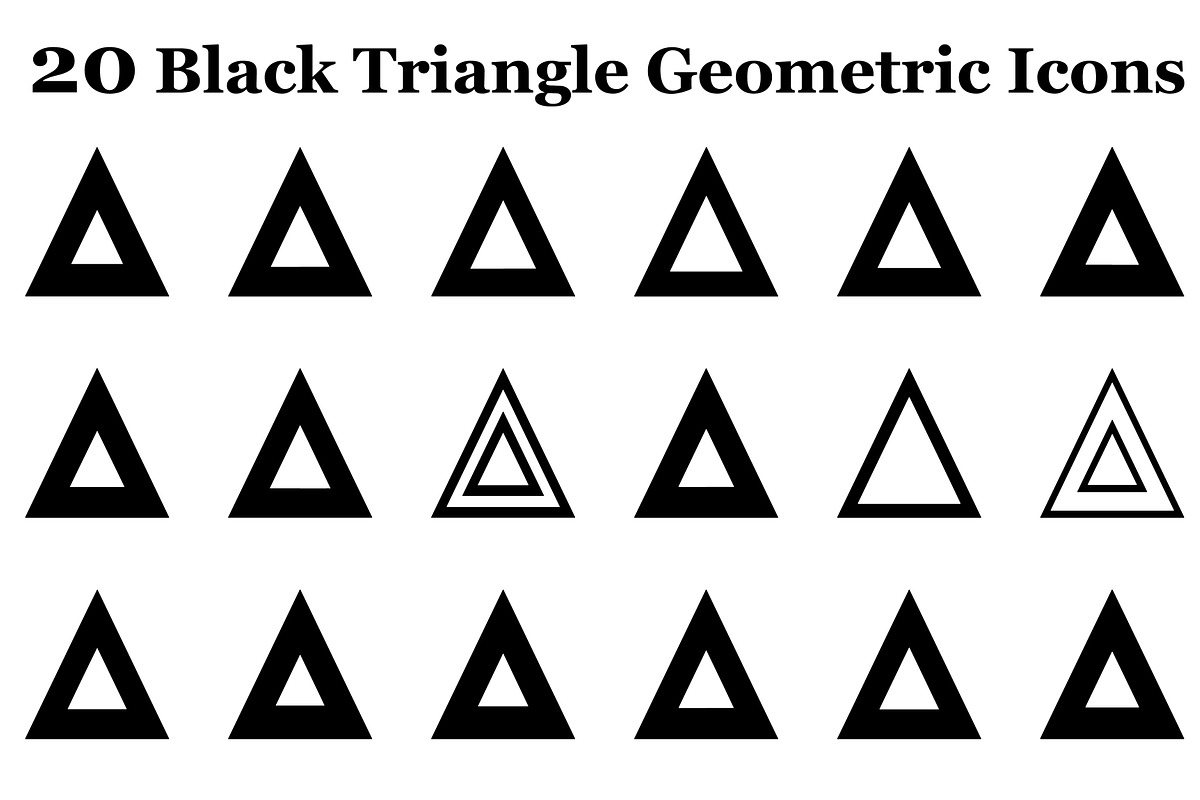 20 Black Triangle Geometric Icons, a Graphic by Gfx_Store (Photo 1 of 10)