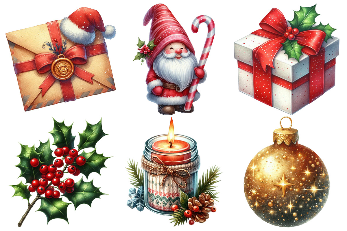 Happy Holidays Christmas Clipart PNG, an Illustration by Pixels.Craft (Photo 6 of 6)