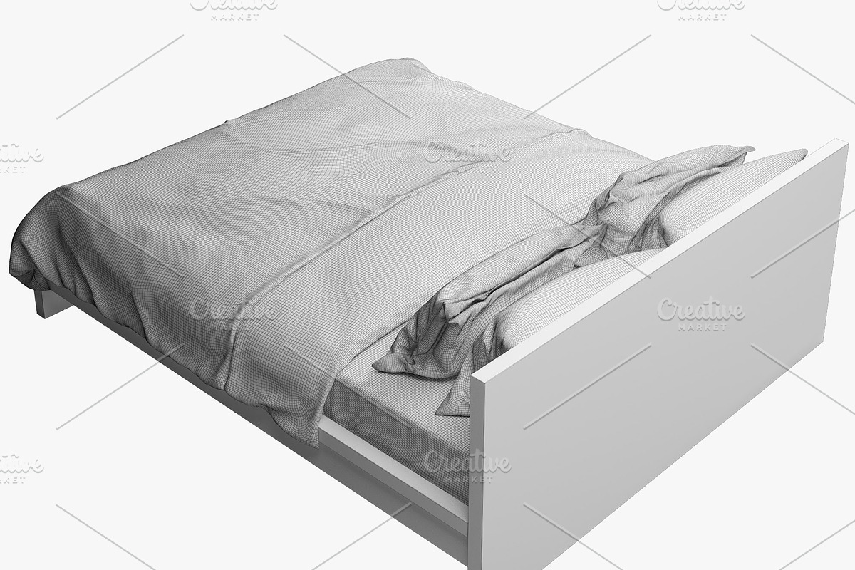 Double bed 3d model, a Furniture 3D Model by 3dmitruk (Photo 8 of 8)