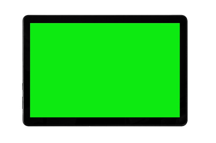 Black tablet isolated on a white background. Green screen with b, an Abstract Photo by Eugene_Photo