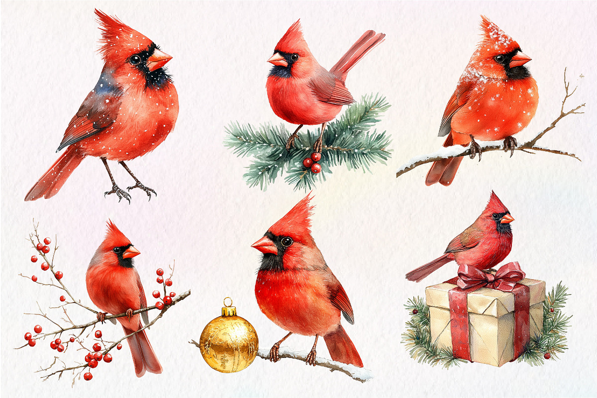 Red Cardinals Christmas Sublimation, an Illustration by Dream Creation (Photo 4 of 7)