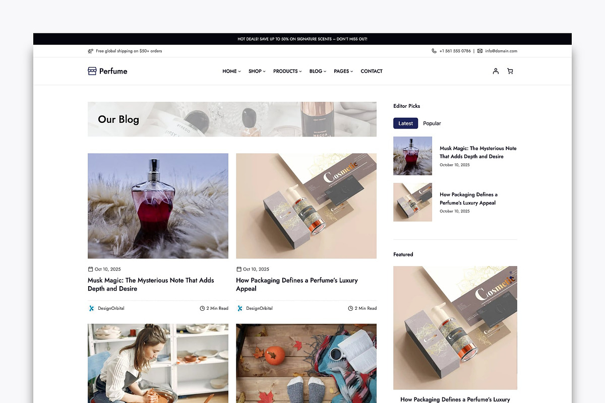 Perfume & Fragrance Shop WP FSE Theme preview 3