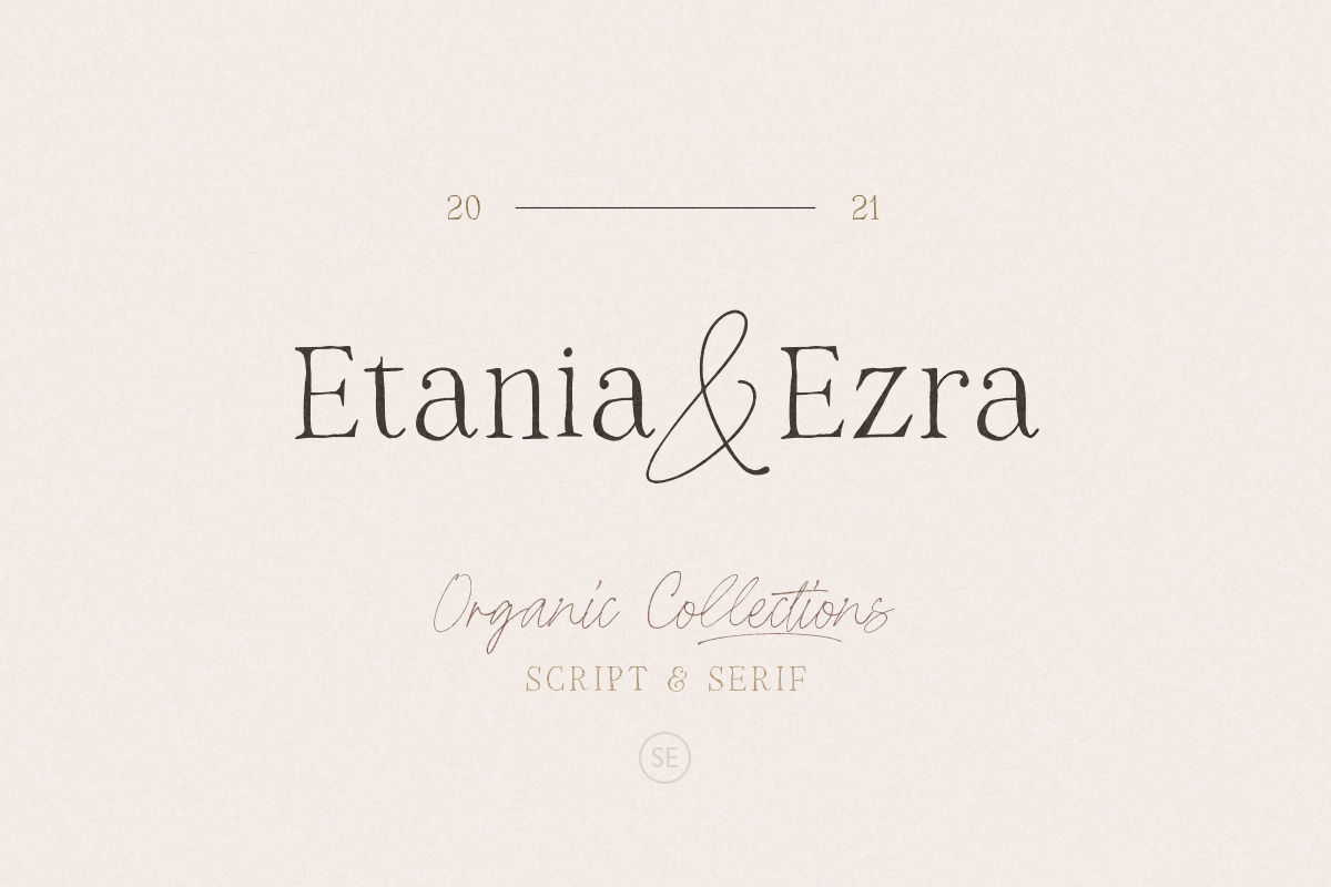 Etania & Ezra - Organic Font Duo, a Script Font by Sarid Ezra (Photo 1 of 12)