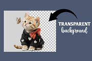 Watercolor Spring Cat Clipart, an Illustration by Designworld (Thumbnail 4 of 4)