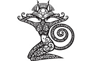 Cat woman, an Animal Illustration by Bakhtiozin art graphic (Thumbnail 1 of 2)