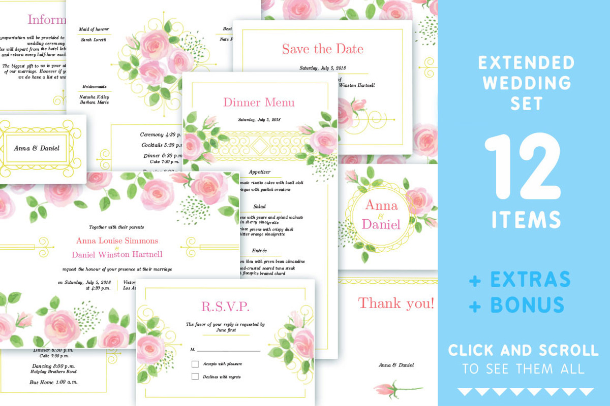 Garden Rose Wedding Set (extended), an Invitation Template by Shiny Wedding (Photo 1 of 8)