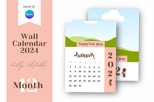 Editable Canva Frame Calendar 2024