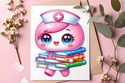 Cute Pink Nurse PNG Clipart, a Seasonal Illustration by RobertsArt (Thumbnail 6 of 6)