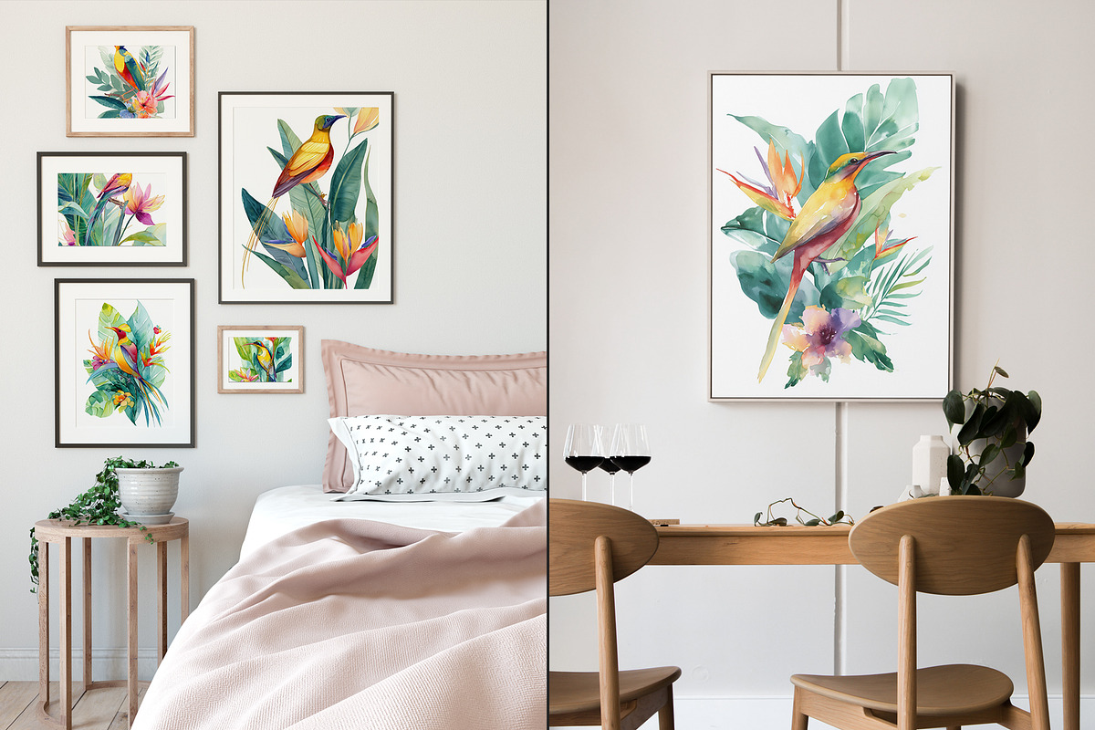 Exotic Botanical Bird Illustration, a Decorative Illustration by Housui Patterns (Photo 4 of 12)