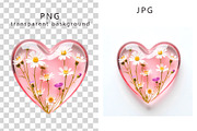 Glass Heart Flowers Clip Art, a Decorative Illustration by TetianaArt (Thumbnail 6 of 10)