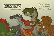 Dinosaurs bundle, vector, an Illustration by IvanNikulin (Thumbnail 1 of 2)