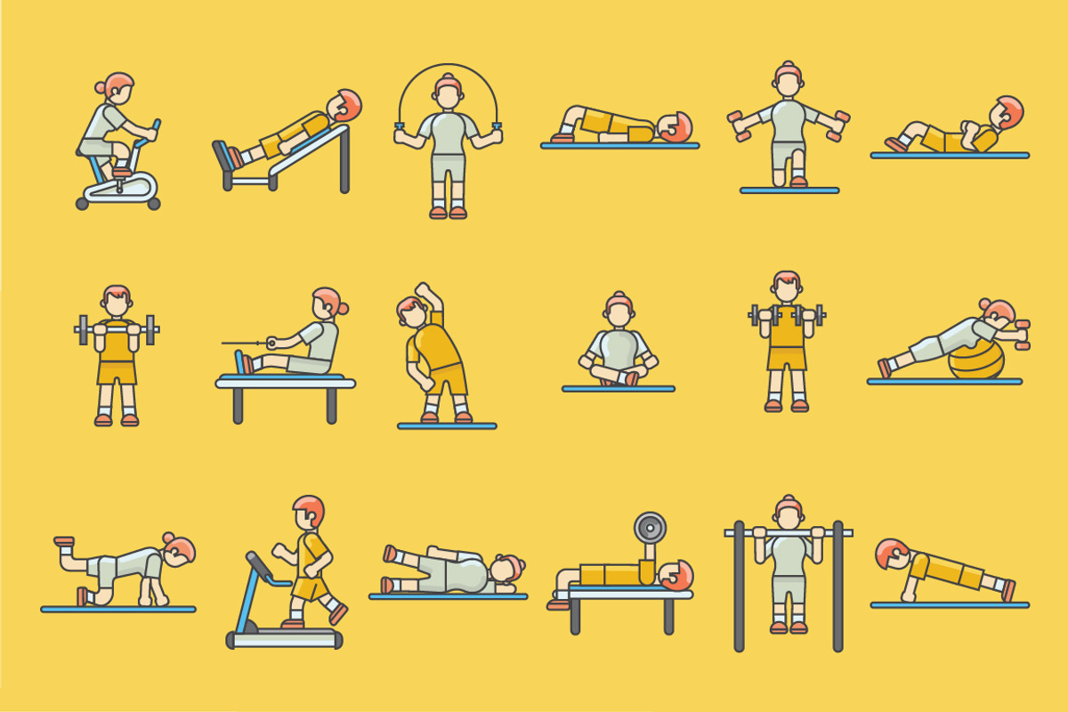 68 Funky Fitness Icons, an Icon by Flat Icons (Photo 2 of 5)