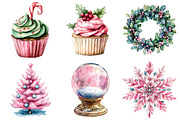 Kawaii Pink Mint Christmas Clipart, an Illustration by Daily.Designs (Thumbnail 5 of 5)